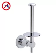 Stojaki i wieszaki na papier toaletowy - tesa Tesa Loxx zapasowy uchwyt na papier toaletowy (chromowany na wysoki połysk, wraz z rozpuszczalnikiem klejącym, wysoka siła trzymania (do 6 kg), 185 mm x 65 mm x 92 mm) - miniaturka - grafika 1