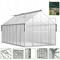 Szklarnie ogrodowe - Szklarnia Ogrodowa Poliwęglan Duża Slide-In 429x244cm Srebrna UV - miniaturka - grafika 1