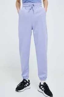 Spodnie damskie - 4F spodnie dresowe kolor niebieski gładkie - grafika 1