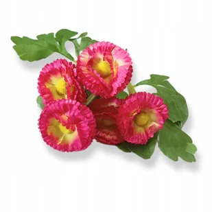 STOKTROTKA Ciemny róż Bukiet sztucznych stokrotek x5 Wielkanoc kwiaty - Sztuczne kwiaty - miniaturka - grafika 1