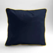 Pościel - Poszewka satynowa 40x40 granatowa z lamówką Mako Satin - miniaturka - grafika 1