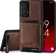 Etui i futerały do telefonów - SURAZO Premium skórzane etui na telefon Samsung Galaxy A53 5G - odporne na wstrząsy skórzane etui na telefon komórkowy z funkcją podstawki Zderzak ochronny Orzech brązowy - miniaturka - grafika 1