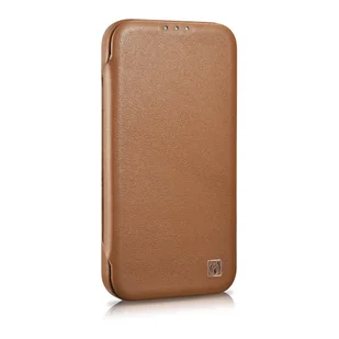iCarer CE Premium Leather Folio Case skórzane etui iPhone 14 Pro z klapką magnetyczne MagSafe brązowy (WMI14220714-BN) - Etui i futerały do telefonów - miniaturka - grafika 3