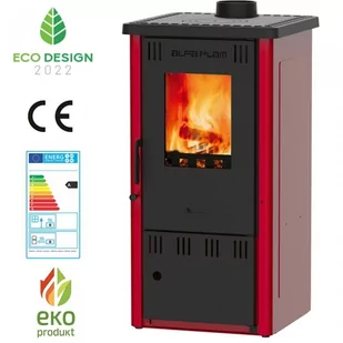 ALFA-PLAM Piec stalowy koza nowoczesny Elita2 ECO 6,5kW czerwony - Piece wolnostojące - miniaturka - grafika 1