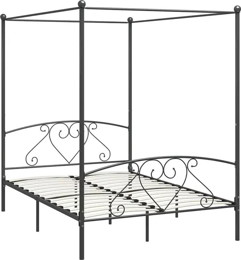 Elior Szare metalowe łóżko 140x200 cm - Elox