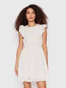 Vero Moda Sukienka letnia Naima 10263155 Biały Regular Fit - Sukienki - miniaturka - grafika 1