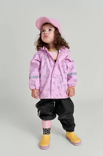Kurtki i płaszcze dla dziewczynek - Reima kurtka i spodnie dziecięce Moomin Plask kolor fioletowy - grafika 1