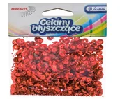 Dekoratorstwo - CEKINY BŁYSZCZĄCE 6MM 10G CZERWONE  B120 BREWIS - miniaturka - grafika 1