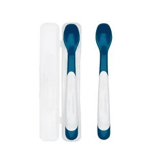 Oxo Zetaw Łyżeczek Z Etui 6M+ 2Xnavy - Miseczki i talerzyki dla dzieci - miniaturka - grafika 1