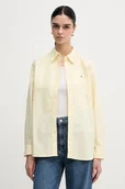 Koszule damskie - Tommy Hilfiger koszula bawełniana damska kolor żółty regular z kołnierzykiem klasycznym WW0WW46111 - miniaturka - grafika 1