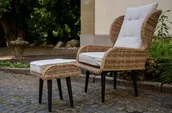 Fotele i krzesła ogrodowe - Ekskluzywny fotel APERTO z podnóżkiem - miniaturka - grafika 1