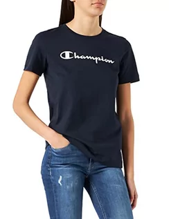 Koszulki i topy damskie - Champion Damska koszulka American Classics - Big Logo S/S, Niebieski Marino, M - grafika 1