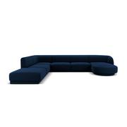 Narożniki - Niebieska aksamitna sofa narożna (lewy narożnik) Miley - Micadoni Home - miniaturka - grafika 1