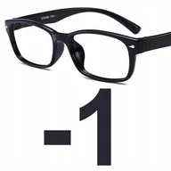 Okulary korekcyjne, oprawki, szkła - Okulary korekcyjne kujonki minusy czarne -1 - miniaturka - grafika 1