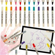 Przybory szkolne - Markery akrylowe do tkanin kamieni pisaki flamastry mazaki wodoodporne DIY - miniaturka - grafika 1