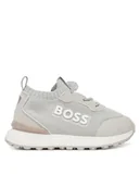 Buty dla chłopców - BOSS Sneakersy J52828 S Szary - miniaturka - grafika 1