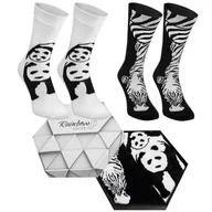 Skarpetki męskie - Skarpetki Rainbow Panda Zebra Black-White Na Prezent Bawełniane Damskie Męskie Wysokie Długie Wygodne Panda Zebra Czarny Biały 41-46 - miniaturka - grafika 1