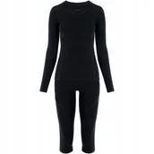 Pozostała odzież narciarska - Bielizna termoaktywna damska VIKING Gaja 3/4 Set czarna M - miniaturka - grafika 1