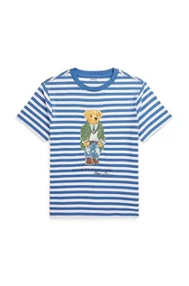 Koszulki dla chłopców - Polo Ralph Lauren t-shirt bawełniany dziecięcy kolor niebieski wzorzysty - grafika 1