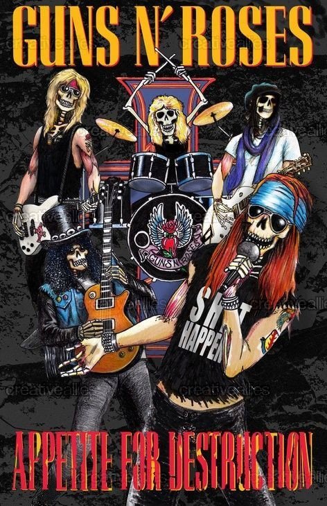 PODKŁADKA POD MYSZ Nadruk 22x18 cm Guns N' Roses Hard Rock Tekst Prezent