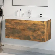 Szafki łazienkowe - Lumarko Szafka z umywalką, przydymiony dąb, materiał drewnopochodny - miniaturka - grafika 1