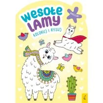 Koloruj i rysuj. Wesołe lamy - Kolorowanki, wyklejanki Koloruj i rysuj. Wesołe lamy - Kolorowanki, wyklejanki - miniaturka - grafika 1