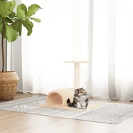 Drapaki dla kotów - Drapak dla kota z tunelem, kremowy, 60x34,5x50 cm Lumarko! - miniaturka - grafika 1