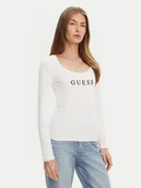 Bluzki damskie - Guess Bluzka O5RI00 KBBU1 Biały Regular Fit - miniaturka - grafika 1