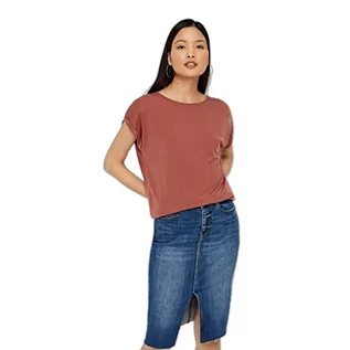 Koszulki i topy damskie - VERO MODA Damski T-shirt Vmava Plain Ss Top Ga Noos, maho?, XS - grafika 1