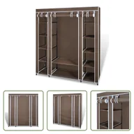 Szafy - The Living Store Szafa materiałowa z półkami i drążkami 45×150×176 cm Brązowy - miniaturka - grafika 1