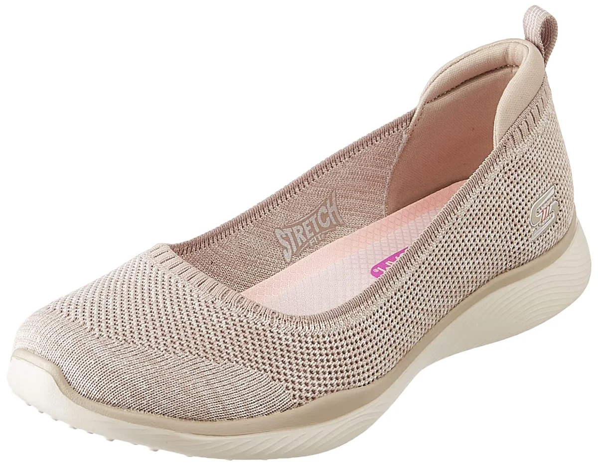 Skechers Kobiety Microburst 2.0 Be Iconic, Damskie Trampki Slip-On, Beżowy, 40 EU