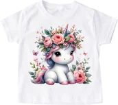 Koszulki dla dziewczynek - koszulka z jednorożcem dla dziewczynki unicorn206 - miniaturka - grafika 1