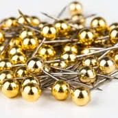 Pinezki - [640112] Szpilki krawieckie ze złotą kuleczką - miniaturka - grafika 1