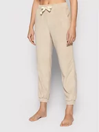 Piżamy damskie - Benetton United Colors Of Spodnie piżamowe 3JA43F00C Beżowy Regular Fit - miniaturka - grafika 1