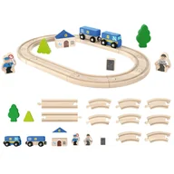 Klocki - PLAYTIVE DREWNIANY ZESTAW KOLEJKA NIEBIESKI 18 ELEMENTÓW - miniaturka - grafika 1