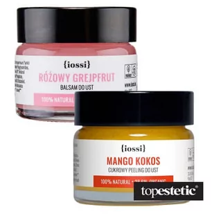 Iossi Mango Kokos + Różowy Grejpfrut ZESTAW Cukrowy peeling do ust z woskiem pszczelim 15 ml + Balsam do ust 15 ml - Balsamy do ust - miniaturka - grafika 1