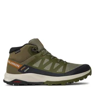 Buty trekkingowe męskie - Trekkingi Salomon Outrise Mid GORE-TEX L47143600 Khaki - miniaturka - grafika 1