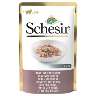 Schesir 20 + 4 gratis! w galarecie, saszetki, 24 x 85 g - Tuńczyk z kaszą quinoa - Mokra karma dla kotów - miniaturka - grafika 4