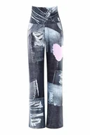Spodnie rowerowe - Winshape Culottes CUL101C "High Waist" damskie funkcjonalne buty Comfort z nadrukiem patchworkowym, ultra miękki styl, fitness, czas wolny, taniec - miniaturka - grafika 1