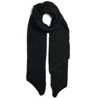 Apaszki i szaliki damskie - Szalik damski Pieces Pcpyron Structured czarny zimowy - miniaturka - grafika 1