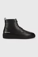 Botki męskie - Karl Lagerfeld buty skórzane FLINT męskie kolor czarny KL53350 - miniaturka - grafika 1