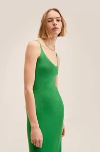 Mango sukienka Menta kolor zielony midi dopasowana - Sukienki - miniaturka - grafika 1