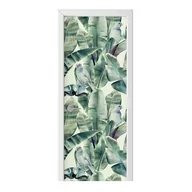 Naklejki na ścianę - Naklejka na drzwi HOMEPRINT Wzór liści z ptakami 85x205 cm - miniaturka - grafika 1