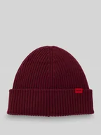 Czapki męskie - Czapka beanie z prążkowanej czystej żywej wełny model ‘XOLA’ - miniaturka - grafika 1