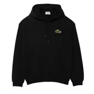 Bluzy męskie - felpe senza cappuccio uomo lacoste - sweatshirt - nero - miniaturka - grafika 1