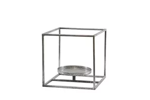 DecoHome Świecznik srebrny 19cm 39222-069 - Świeczniki - miniaturka - grafika 1