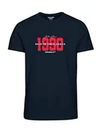 Koszulki męskie - JACK & JONES Męski t-shirt JORBOOSTER Tee SS Crew Neck JAN23, granatowy, rozmiar XL, granatowy blezer, XL - miniaturka - grafika 1