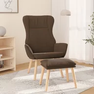 Fotele - Lumarko Fotel z podnóżkiem, brązowa, obity tkaniną - miniaturka - grafika 1