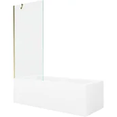Wanny - Mexen Cubik wanna prostokątna 170 x 70 cm z obudową i parawanem 1-skrzydłowym 80 cm, transparent, złoty - 550317070X9508000050 - miniaturka - grafika 1