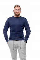 Swetry męskie - WRANGLER CREW KNIT NAVY W8A0PD114 XXL - miniaturka - grafika 1